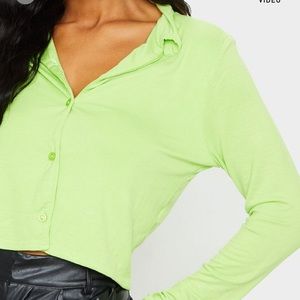 Pretty Little Things lime green jersey top